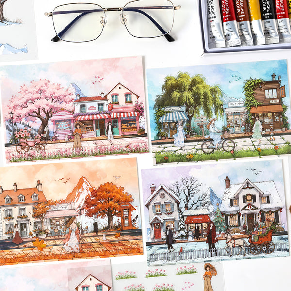 Seasonal Illustrated Series Journal Stickers for Scrapbooking and Collage
