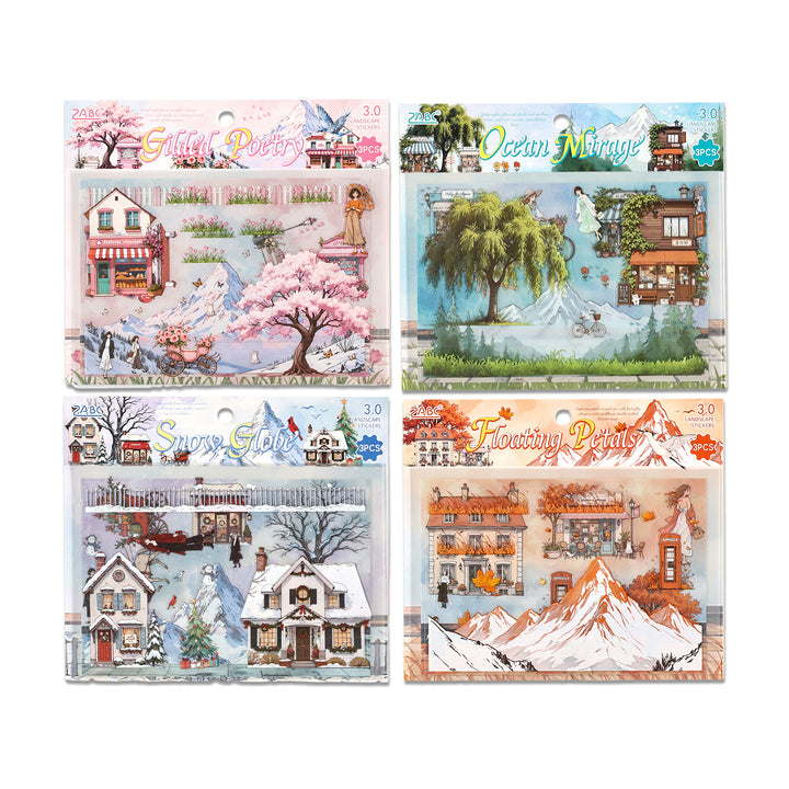 Seasonal Illustrated Series Vintage Style Journal Decorative Stickers