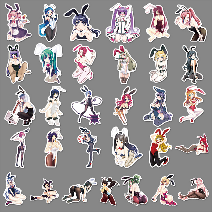 Sexy Bunny Girl PVC Stickers Japanese Style Cute Characters for Custom Projects