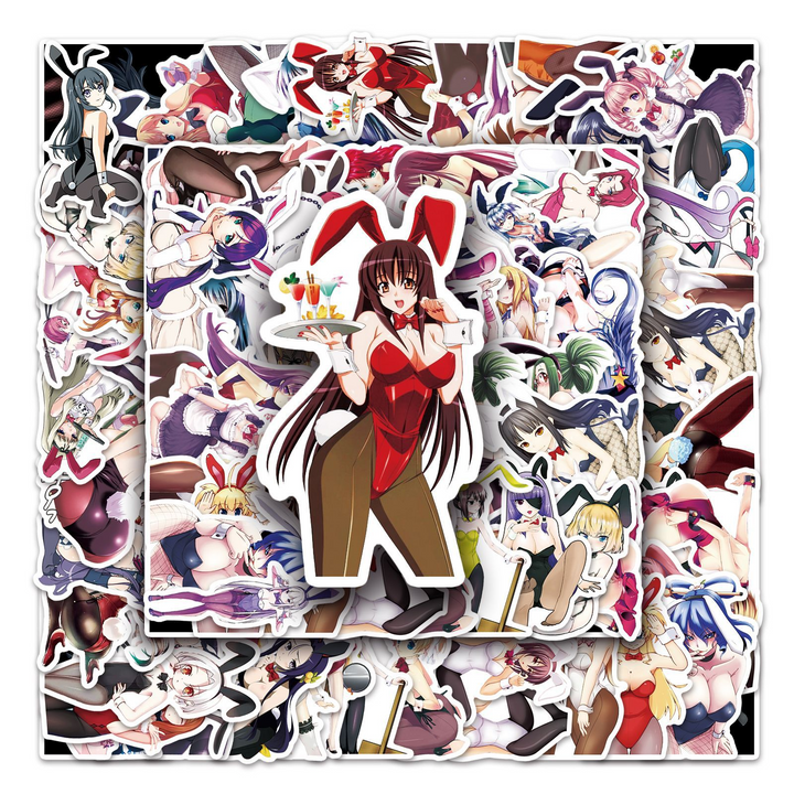 Sexy Bunny Girl PVC Stickers Japanese Style Sweet Characters for Journaling