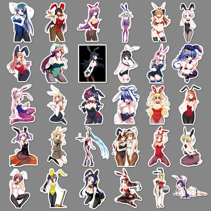 Sexy Bunny Girl PVC Stickers Japanese Style Sweet Girls for Art Projects