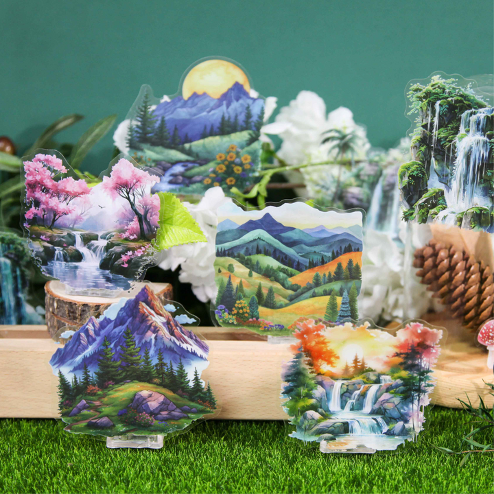 Shanjian Series Sticker Pack PET Stickers for Travel Journal and Nature Scenery