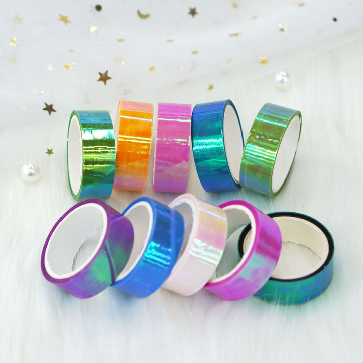 Shiny Rainbow PET Tape Set DIY Craft Light Effect