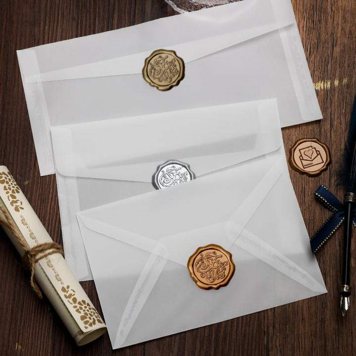 Sincere Heart Elegant Wedding Stationery Transparent Envelope with Wax Seal