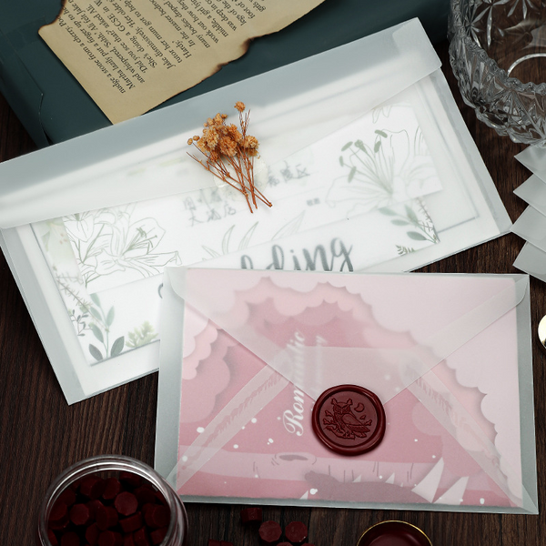 Sincere Heart Transparent Envelope DIY Wax Seal Perfect for Scrapbooking