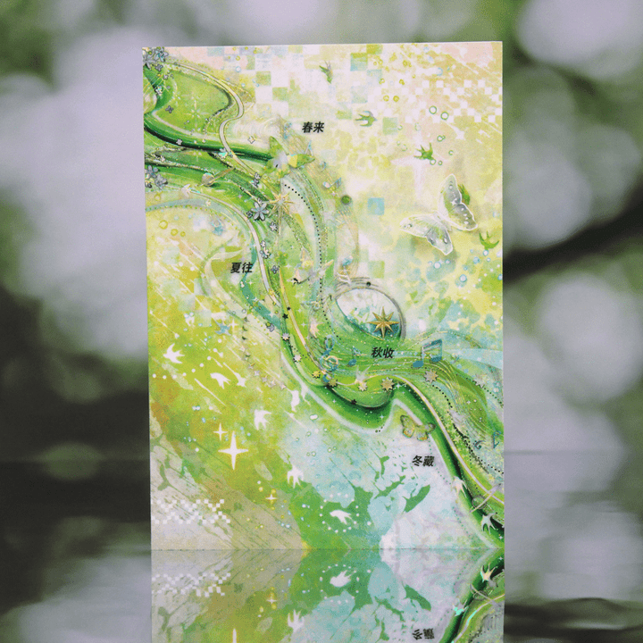 Green Moonlight Fantasy Decorative Tape Butterfly Magic Theme