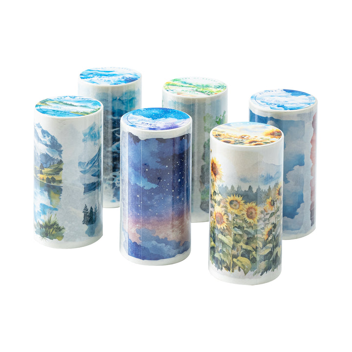 Sky Ocean Land Adventure Themed Large Planner Washi Tape White background