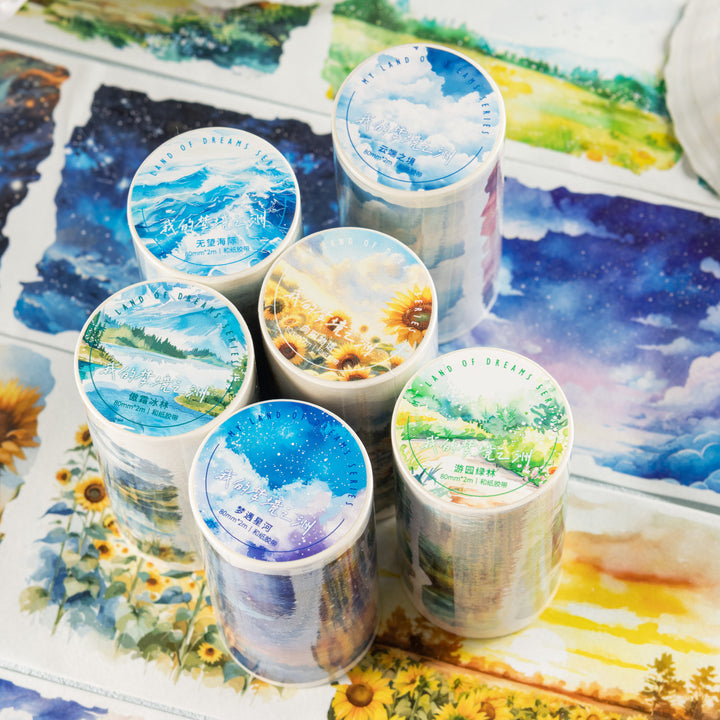 Sky Ocean and Land Themed Planner Tape