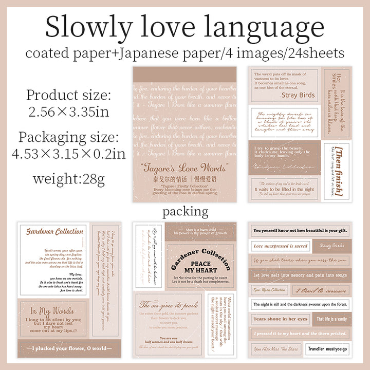 Slowly Love Language English Washi Tape