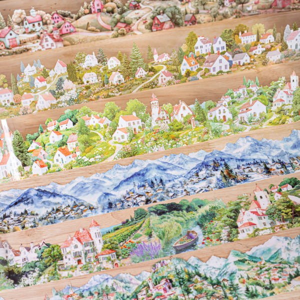 Small village PET Tapes Country House DIY Decor for Artistic Journals