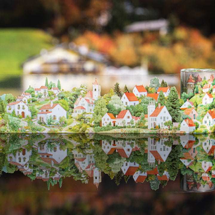 Small village PET Tapes Scenic Nature Background Suitable for DIY Art Projects