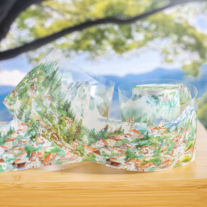 Small village PET Tapes Village Scenery DIY Decorative Background for Stickers