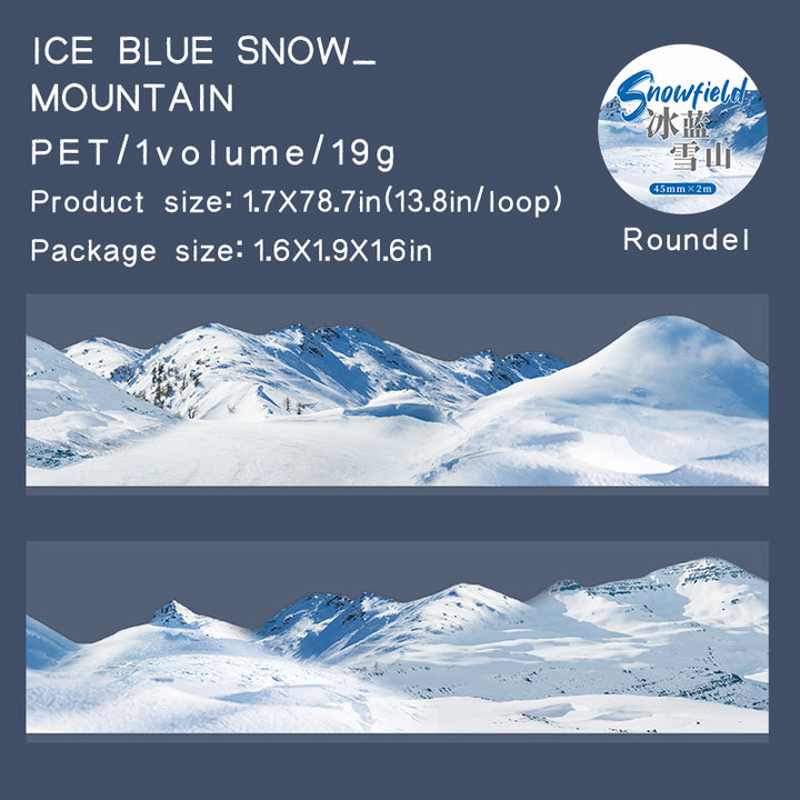 Snow field Ice Blue Snow Mountain PET Tape Cool Winter Scene