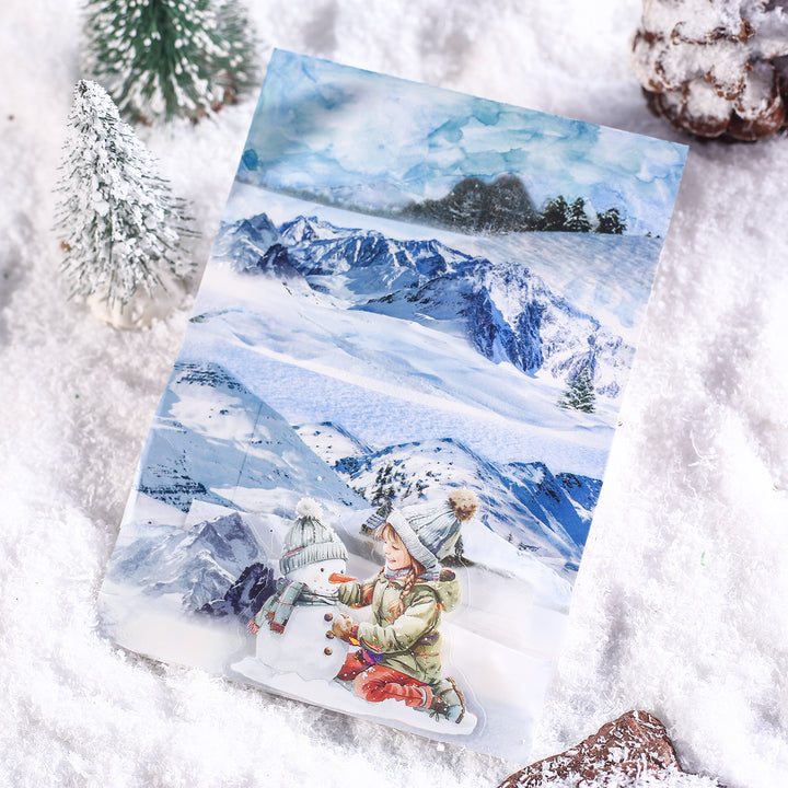Snow field PET Tape Winter Scenery Scrapbook