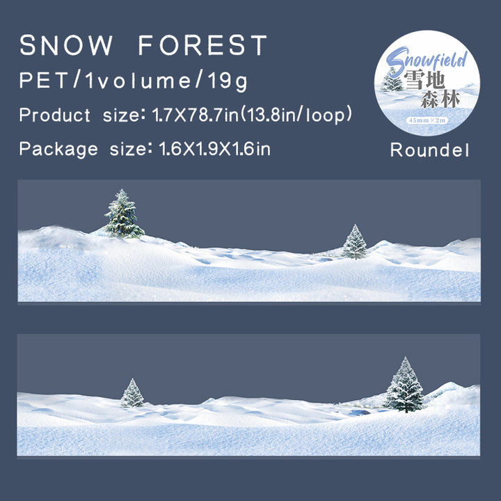 Snow field Snow Forest PET Tape Serene Woodland Winter