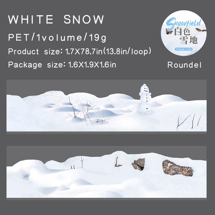 Snow field White Snow PET Tape Pure Snowy Aesthetic