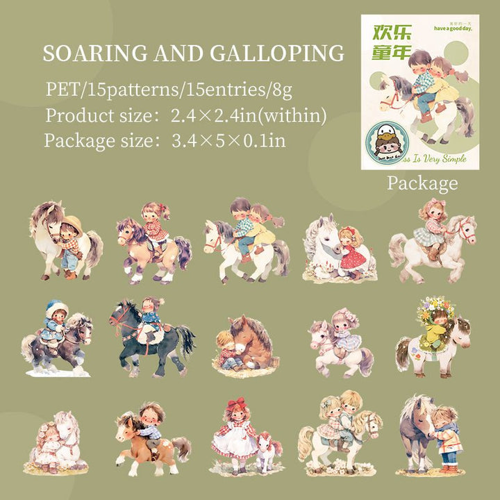 Happy Childhood Character Stickers Sweet Cute Theme for Personalized Decoration