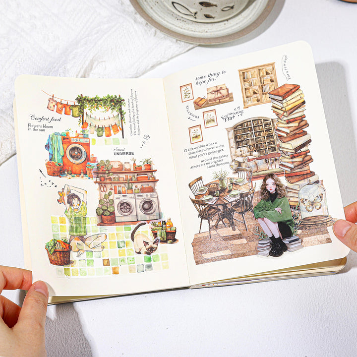 Soft Home Time dual texture stickers daily aesthetic journaling