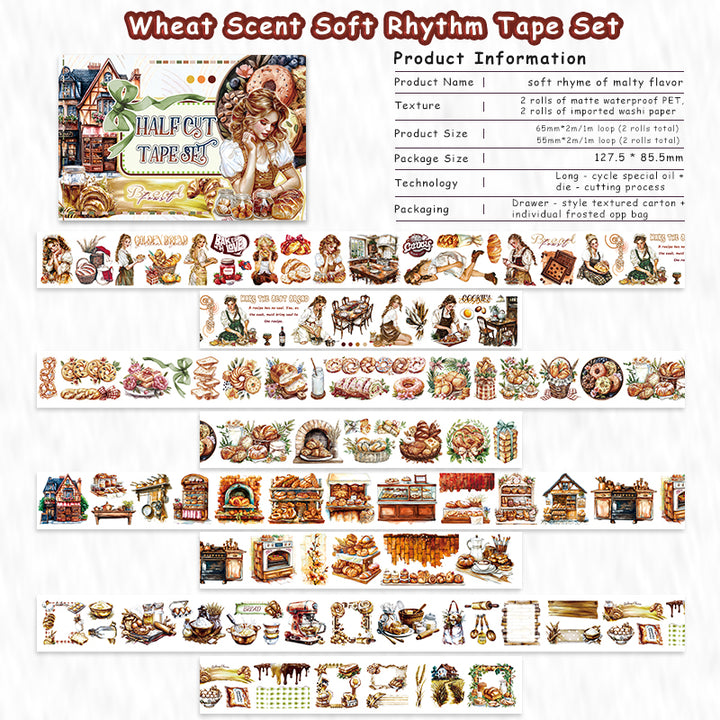 Soft Rhyme of Malty Flavor PET Tape Scrapbooking Suitable For Art Projects