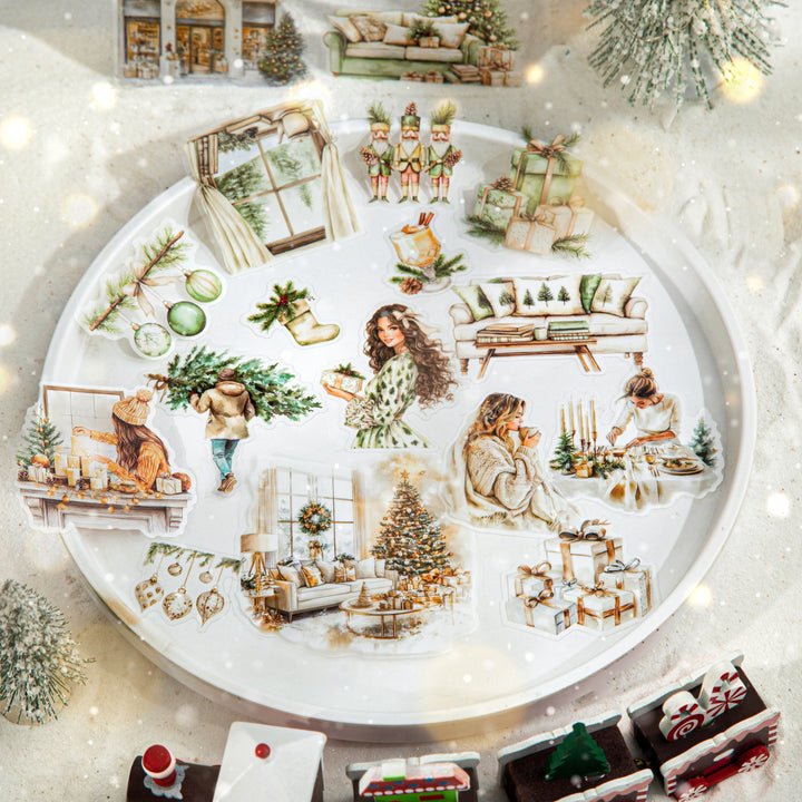 Spend Christmas Together PET Stickers Fireplace Cozy Journal