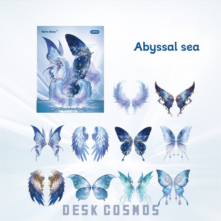 Spirit Wing Series Abyssal Sea Iridescent Decorative Stickers