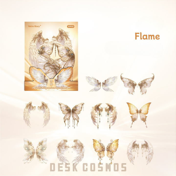 Spirit Wing Series Flame Fantasy Magic Butterfly Stickers
