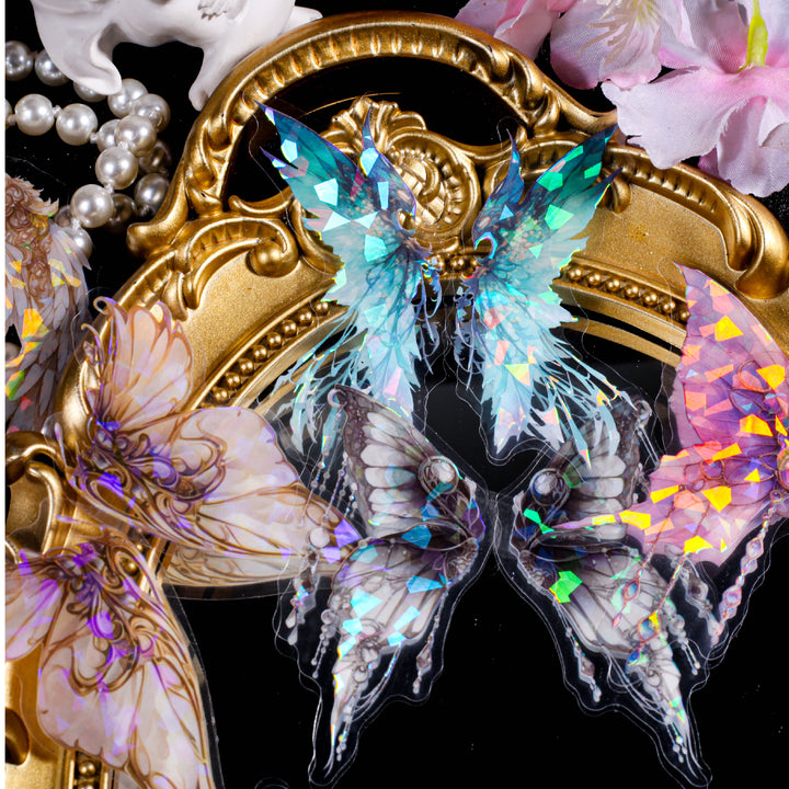 Spirit Wing Series Iridescent PET Stickers Fairy Tale Decorative Stickers