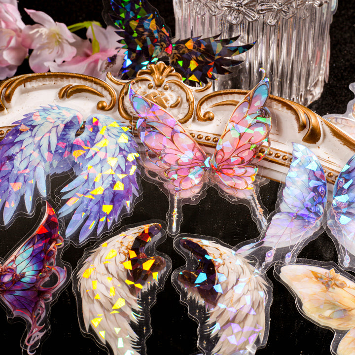 Spirit Wing Series Iridescent PET Stickers Magic DIY Journal Stickers