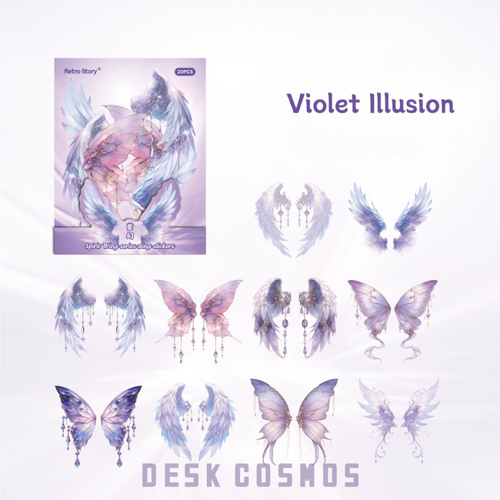 Spirit Wing Series Violet Illusion Dreamy Aesthetic Stickers