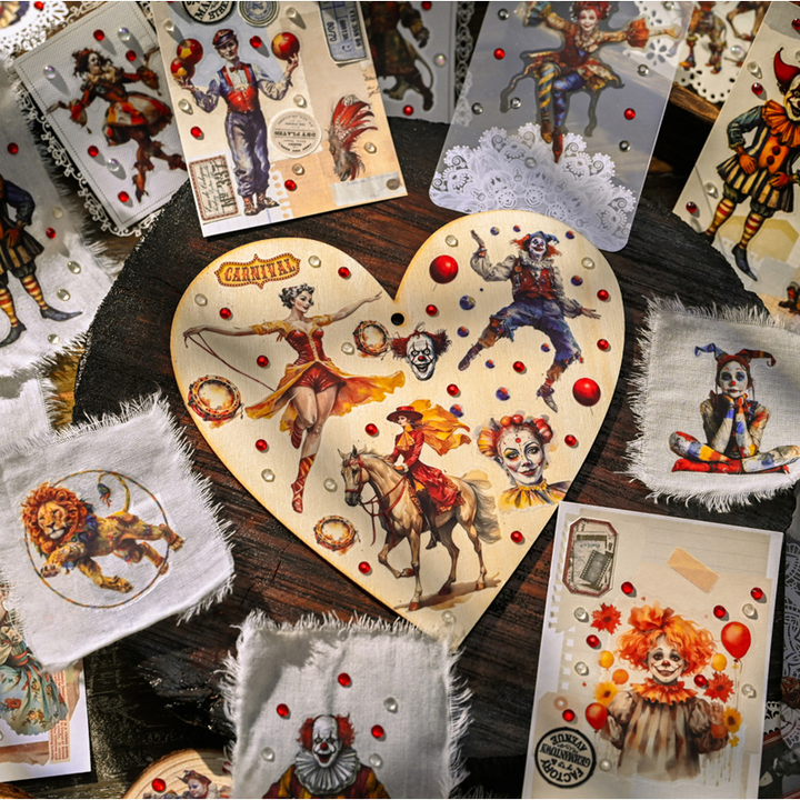 Spitfire Vintage Film Circus Character Sticker Sheet
