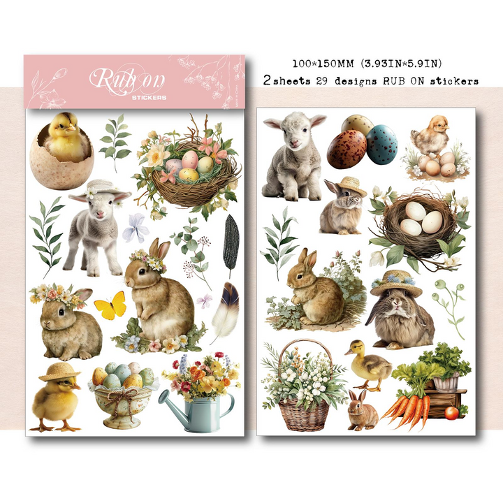 Spring Farm Transfer Stickers For Easter Themed Scrapbook Perfect For Easter Scrapbook