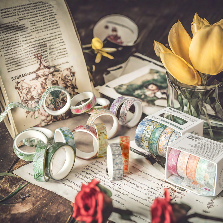 Spring Flower Romantic Series Masking Tape Pastel Floral Creativity