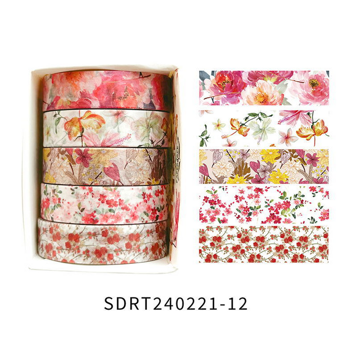 Spring Flower Romantic Series Scrapbook Tape Vintage Botanical Design