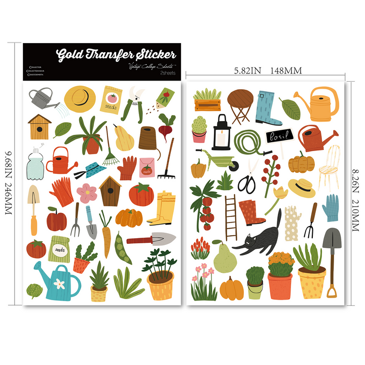 Spring Garden Tools Stickers Seasonal Garden Tools Stickers Suitable for Personalization