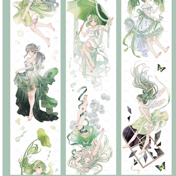 Spring Hill Green Fantasy Washi Tape for Journaling
