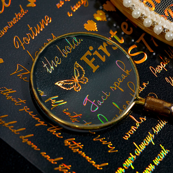 Spring Letter 3D Gold Stickers DIY Decoration for Journaling