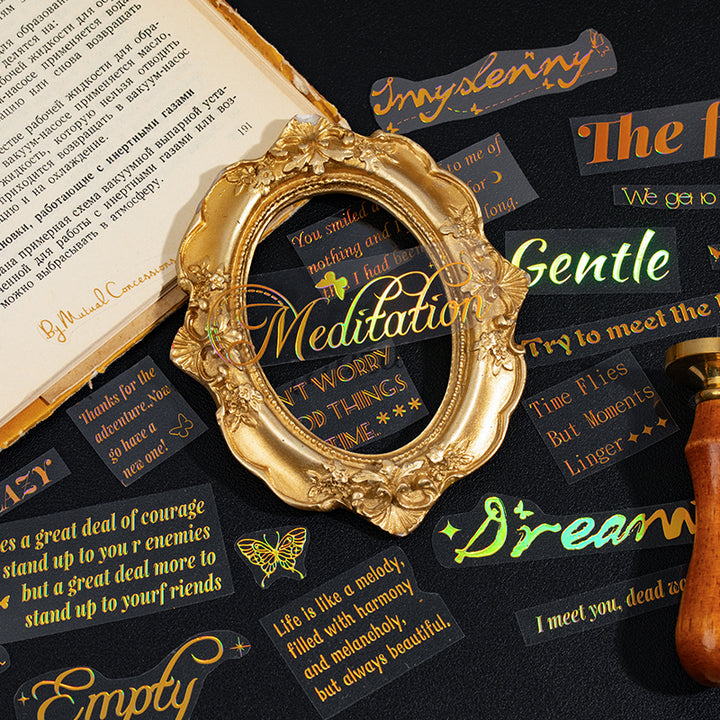 Spring Letter 3D Gold Stickers Elegant Decorative Crafting
