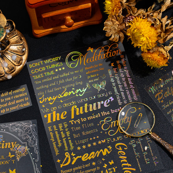 Spring Letter 3D Gold Stickers Romantic Scrapbook Art