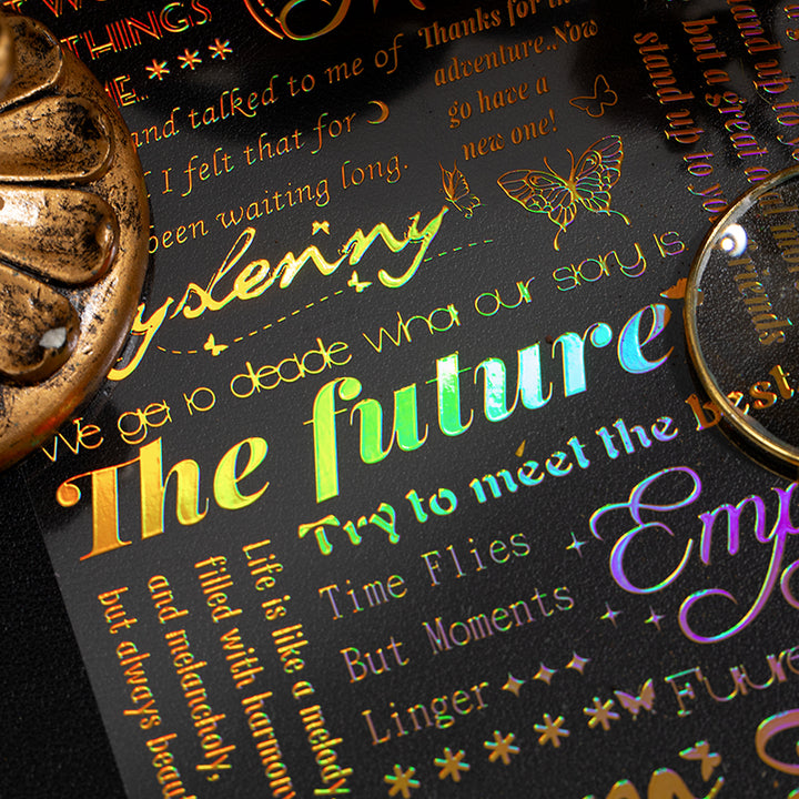 Spring Letter 3D Gold Stickers for Scrapbook Embellishment
