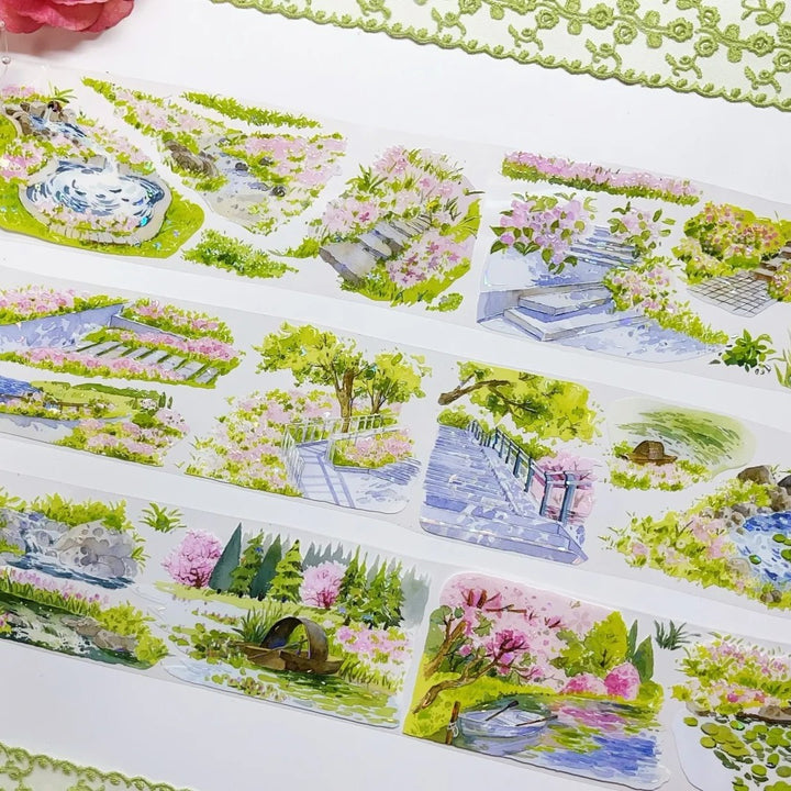 Spring Scenery botanical theme tape for junk journal lovers