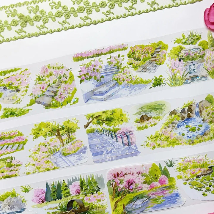 Spring Scenery countryside and city theme tape for scrapbooking