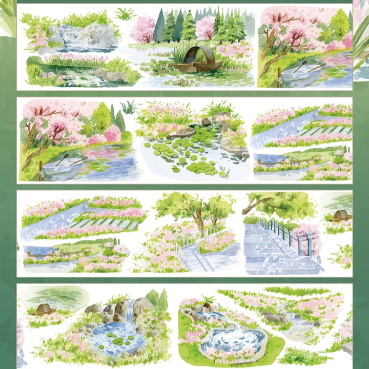 Spring Scenery countryside scenery tape for journal art