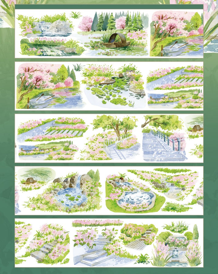 Spring Scenery floral PET tape for creative scrapbooking