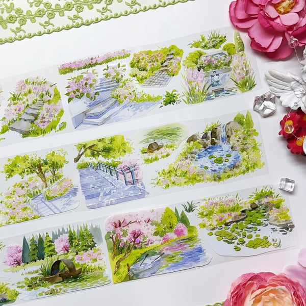 Spring Scenery floral PET tape for creative scrapbooking