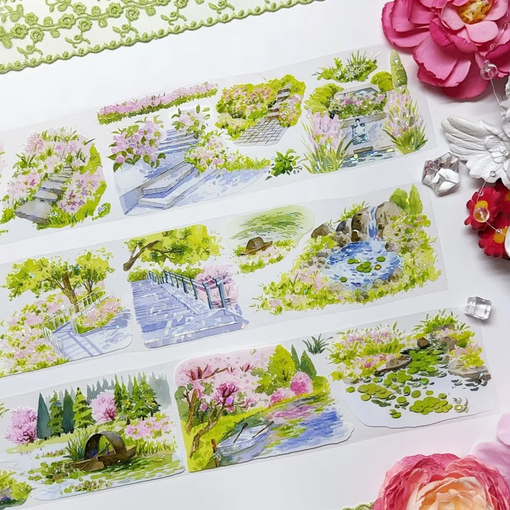 Spring Scenery floral PET tape for creative scrapbooking