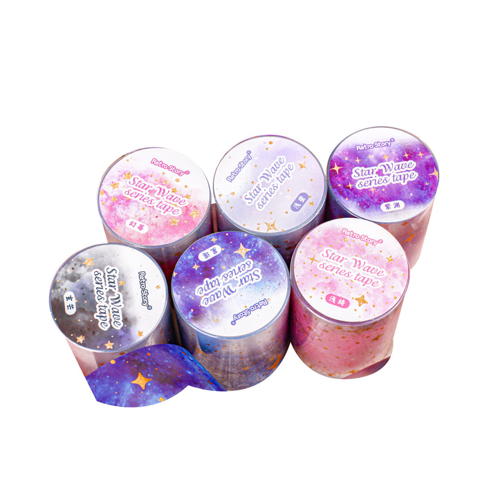 Star LAN PET Tape Gold Stamping Starry Sky White Background