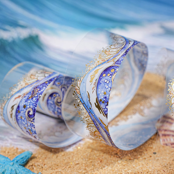 Star River Waves PET Tapes Ocean Waves Gold Foil Decoration