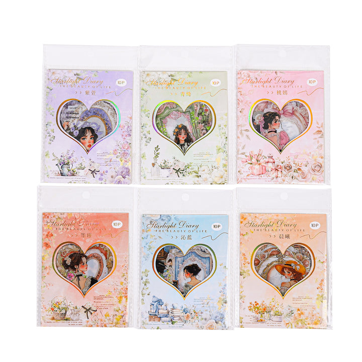 Starlight Diary Girl Sticker Set PET Material