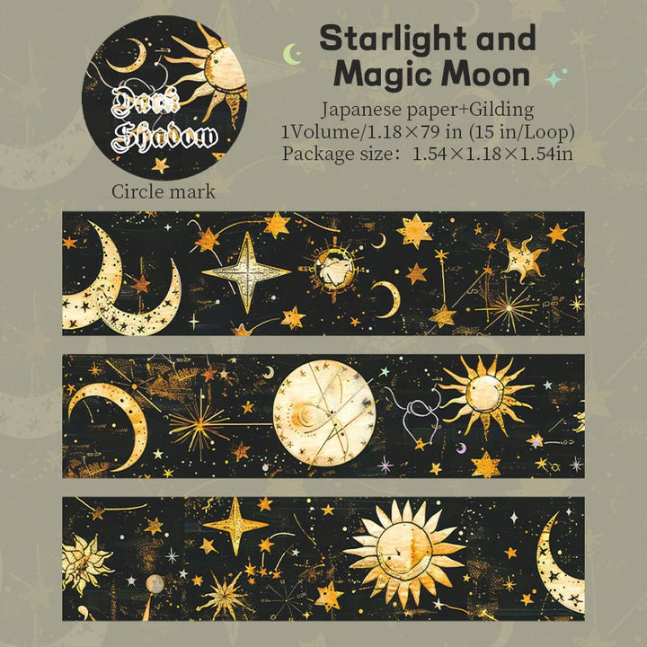 Dark Shadow Realm Starlight and Magic Moon fantasy night collage tape