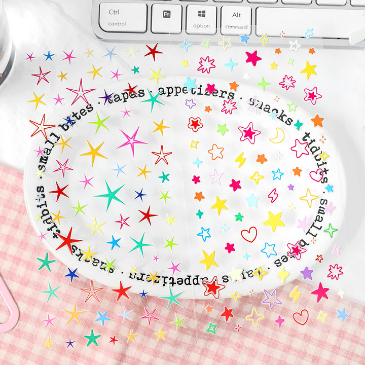 Starry 3D Resin Stickers Cute for Journal Decoration